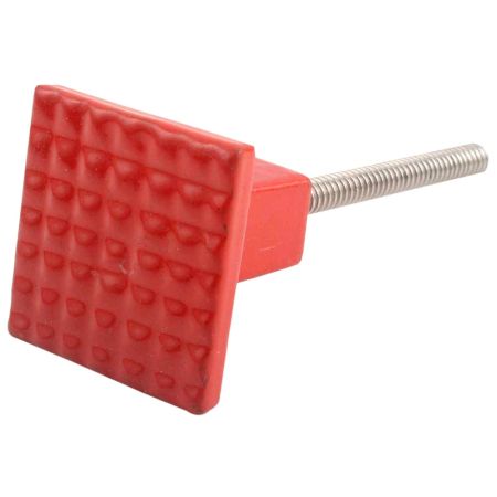 Red Popular Square Metal Knobs 